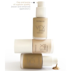 FARMASi Vfx Pro Foundation, Full Coverage Liquid Cream, Lightweight Long Lasting Coverage, Breathable Skin Moisturizer with Color True Matte Blending, Face Makeup, 1 fl. oz / 30 ml - Cool Light 05