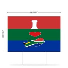 I Love My Country,South Africa Yard Sign with H-Stakes 12x18 Inch Double Sided Corrugated Plastic Outdoor Sign South Africa Flag Map Yard Signs for Road Street Countryside Lawn Decor