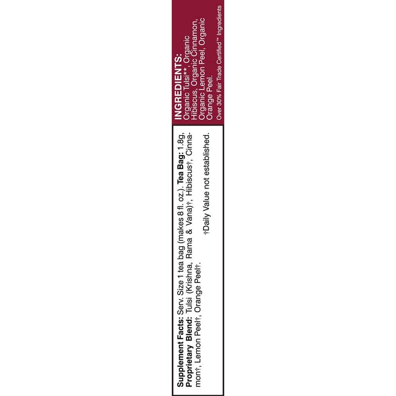 Davidson's Organics, Tulsi Hibiscus Flower, 8-count Tea Bags, Pack of