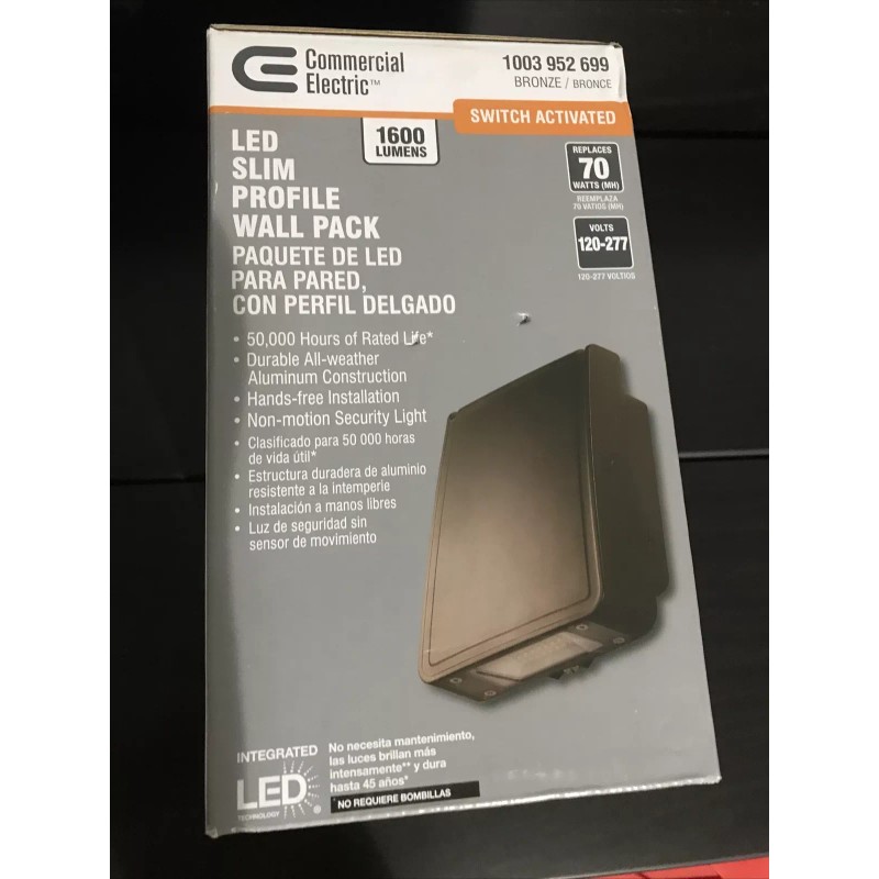 Commercial Electric Bright 15-Watt Integrated LED Wall Pack with 1600