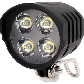 CYTGOUPER 36V 48V 52V 60V Electric Scooter Front Light,3 Pin 12W EBike Headlight with 4 Light Beads Horn,Mini Ebike Front Lights with 1.5M Wire for Night Riding Motorcycle