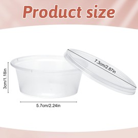 Augshy 25 Pack 2oz Clear Jars, Wide-Mouth Refillable Storage Containers with Lids for Cosmetics Empty for Storage Jars for Cosmetics Creams Paints Jewelry and Gifts