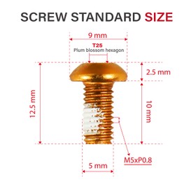 CNC Bike Disc Brake Rotor Bolts,M5x10mm Disc Rotor Bolts for Mountain Bike/MTB（orange）