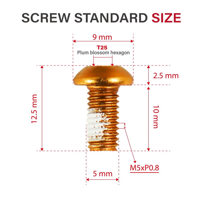 CNC Bike Disc Brake Rotor Bolts,M5x10mm Disc Rotor Bolts for
