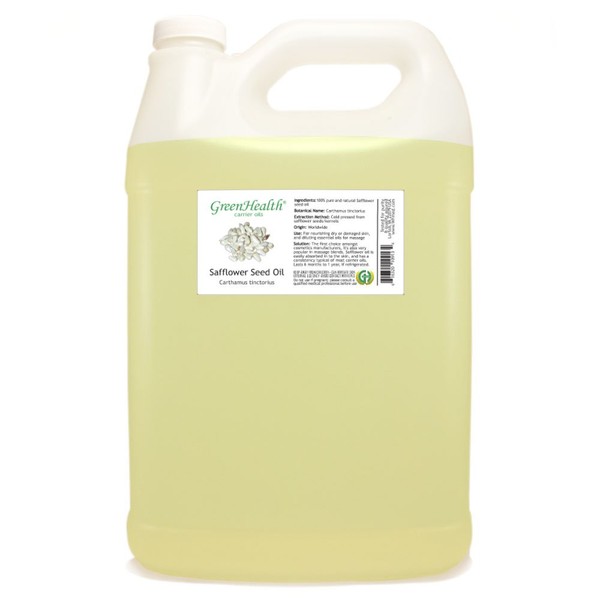 GreenHealth Safflower Seed Oil - 1 Gallon - 100% Pure Carrier Oil