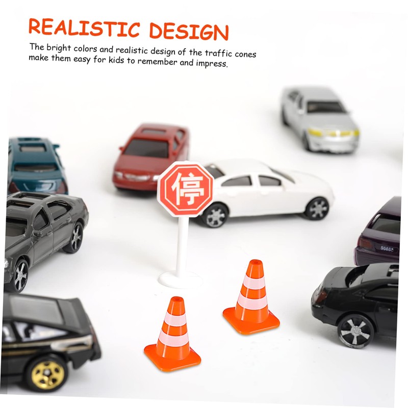 Warmhm 14 x Roadblock Sand Table Model Mini Warning Cones
