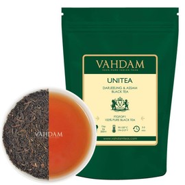 VAHDAM, UNITEA Black Tea (100+ Cups) | Blend Of Darjeeling Tea & Assam Tea | 100% PURE Black Tea Leaves | ROBUST & FLAVORY Black Tea Loose Leaf | Brew as Hot Tea, Iced Tea or Latte | 9oz Loose Tea