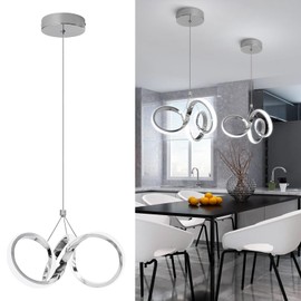 Vloitgol Modern Led Pendant Light Fixtures, 6000K Integrated LED Pendant Lights Kitchen Island, Adjustable Height Led Hanging Light Fixtures for Living Room Bedroom Dining Room Foyer Pendant Lighting