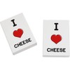 2 x 45mm 'I Love Cheese' Erasers/Rubbers (ER00033171)