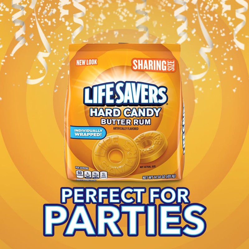 LIFE SAVERS Butter Rum Individually Wrapped Hard Candy, 14.5-Ounce Sharing