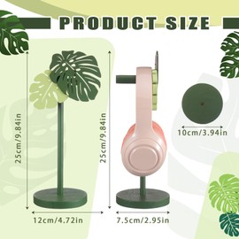 Yookeer Gamer Gifts for Women Decorative Monstera Headphone Stand Cute Palm Leaves Wood Headphone Decor for Gamer Room Office Desk Christmas Gaming Gifts for Girlfriend Office Worker