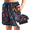 Idgreatim Space Swim Trunks for Boys 7 Years Neon Astronaut