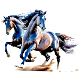 Fashion Jewelry WILD HORSES ART ANIMAL Pendant on Plated 925 Sterling Silver 20" 22" Necklace