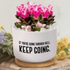 DecStic If You're Going Through Hell, Planter Ceramic Bible Verse