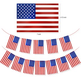 HOWAF 4th of July Party Supplies Banner, American Stars and Stripes Flag Bunting Garland USA Triangle Banner Patriotic Party Decoration for Independence Memorial Day Party Supplies