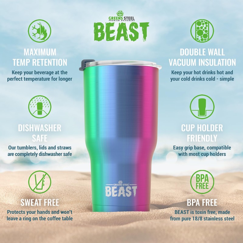 Beast 30 oz Tumbler Stainless Steel Vacuum Insulated Coffee Ice
