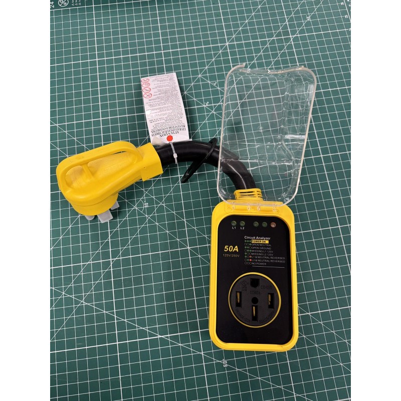 New Generation RV Surge Protector 50 amp with Waterproof Cover
