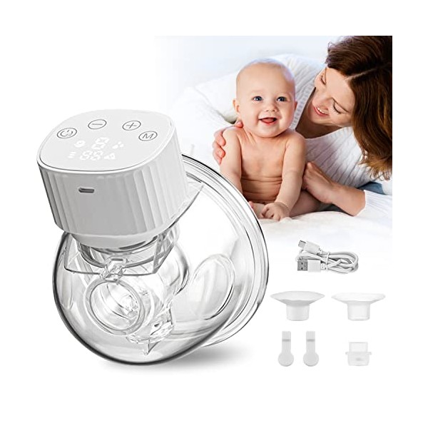 Breast Pump, PaNt Wearable Electric Breastfeeding Pump with 3 Modes 9 Suction Levels Strong Pumping Leak-Proof Milk Rechargeable Mam Hands Free Breast Pump Massage with Touchscreen LED BPA Free