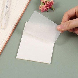 Papel de notas transparente, 50 hojas, impermeables, adhesivos Bloc de notas autoadhesivas transparentes y suministros escolares de oficina