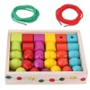 Beads Threading Toy, Wooden Safe Non-toxic Educational Stacking Block Tough