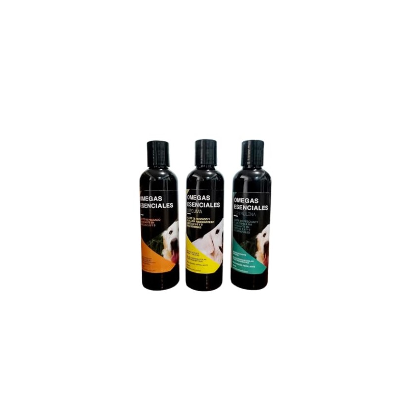 Aceites De Pescado para Perro Kit 3 Botellas/sabores 125 ml