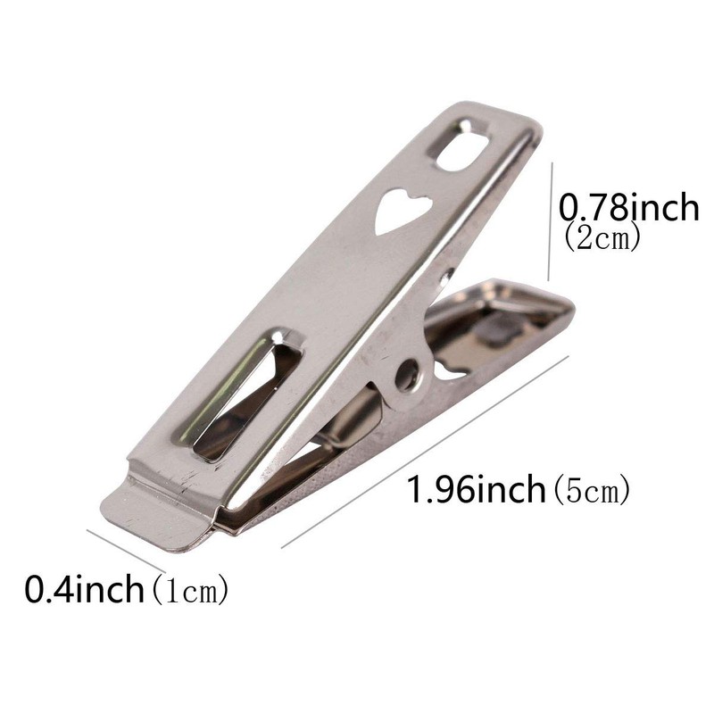 FOMMEN Towel Clips 40 Pack Metal Clothes Pins,Stainless Steel Clothespin