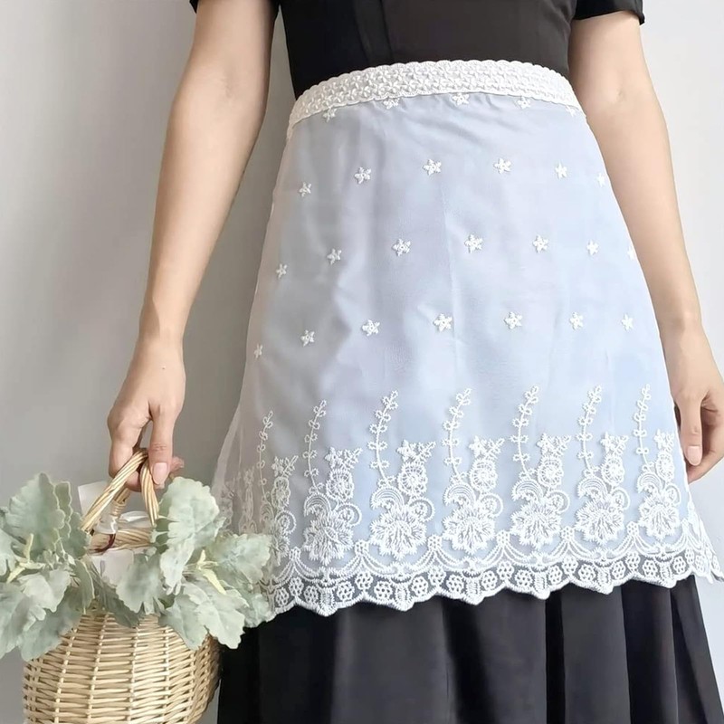 Love Potato Chic Vintage Lace Waist Apron Kitchen Cooking Restaurant