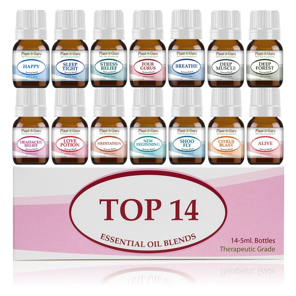 Essential Oil Blends Set 14 - 5 ml. 100% Pure Natural Therapeutic Grade Oils Lot