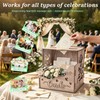 MRSUPP Wooden Wedding Card Box, Hollow Acrylic Window, 24x20x24cm