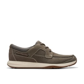 Clarks Men's Sailview Lace Boat Shoe, Taupe Nubuck, 7