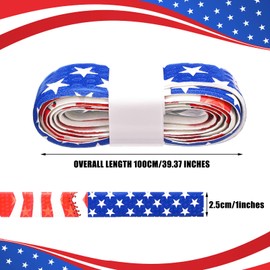 Soulchen 5 Packs Bat Grip Tape for Baseball Softball Cricket 1.5mm 39.37 Inches Precut Full Adhesive Professional Feel Bat Wrap for Handles Red White Blue American Flag Design