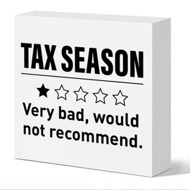 Tax Accountant Office Desk Decor, Tax Season Very Bad, Home Office Cubicle Accounting Decoration for Tax Preparer Accountant CPA Coworker Gifts, Wooden Box Sign