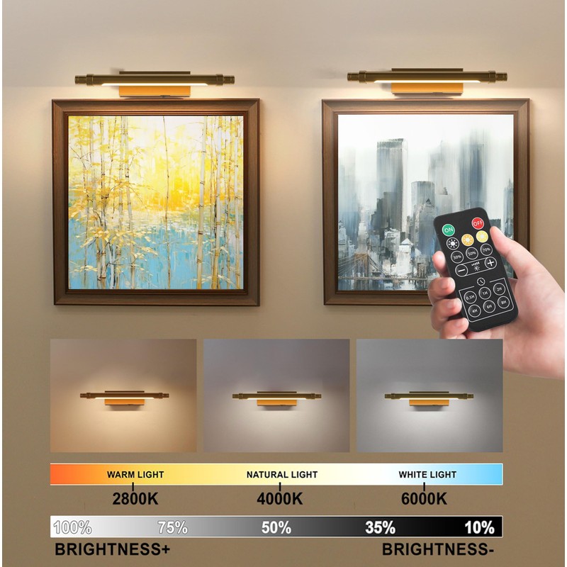 ZitoStory Gold Portrait Art Light Battery Operated Picture Light with
