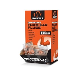 Walker's Foam Ear Plugs 200 Pack, 32dB NRR Sound Suppressing Soft PU Foam Hearing Protection Range Shooting Hunting Loud Environments Adaptable Earplugs