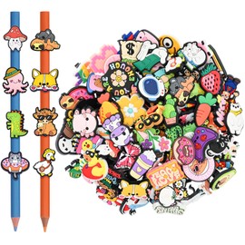 100PCS Pencil Toppers,Cute Pencil Charms for Students Bulk School Teacher Supplies Fun Pen Toppers Charms,PVC Pencils Clips Accessories Random Different Pencils Decor Classroom Rewards Prizes gifts