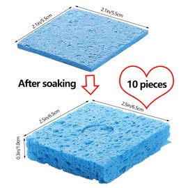 DHER Sponges Soldering Iron Clean Soldering Tips High Temperature Soldering Sponge 10 Pieces Soldering Iron Cleaning Sponge Thickened 5.5 x 5.5 cm Square High Temperature Resistant Soldering Iron Head