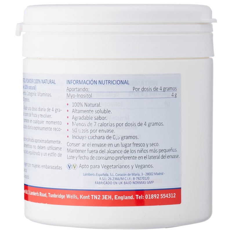 Lamberts Myoinositol Polvo 100 Natural 200 g