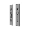 SILVER Push Pull Set Pair of Door Signs for businesses,