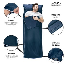 Traveler's Pal Sleeping Bag Made from 100% High-quality Cotton - Sleeping Bag with Side and Foot End Zip - Light and Thin Lining Summer Sleeping Bag Breathable and Skin-friendly