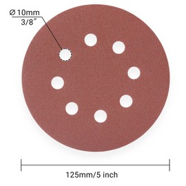 YoiYee 240 Grit Sanding Discs Pads, 8 Holes, 125mm/5-inch Hook and Loop Quick Change Sandpaper Sheet for Random Orbital Sander, 20 Pack
