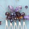 Denifery Bridal Purple Rhinestone Hair Comb Crystal Wedding Headpieces Purple