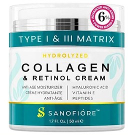 Hidratante facial antienvejecimiento con retinol de colgeno, crema facial antienvejecimiento con retinol, cido hialurnico, nutricin de pptidos,...    