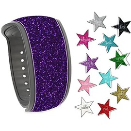 Ultra Sparkle Glitter Magic Band Skin Vinyl Decal Wraps *No Flake Compatible with MagicBand 2 (Ultra Sparkle Silver)
