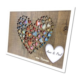 Wunscherfüller Geldgeschenk Hochzeit mit Herzmotiv im Bilderrahmen I Hochzeitsgeschenke I Geburtstag I Geldgeschenke I Geldverpackung I Geschenk I Geld von Herzen verschenken