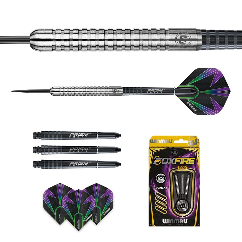 WINMAU Foxfire 23g Tungsten Darts with Prism Flights and Shafts