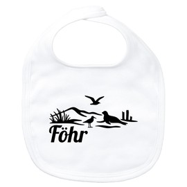 Huuraa Baby Lätzchen Föhr Strandmotiv Geschenk White Bio Baumwolle Föhr Präsent