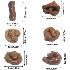 6 Pieces Realistic Fake Poop Fake Poop Novelty Floating Fake Poop Toy for April Fool's Day, 6 Different Shapes