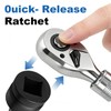 HOYETO 1/4" Extendable Ratchet Wrench, 72-Tooth Telescopic for Auto Repair