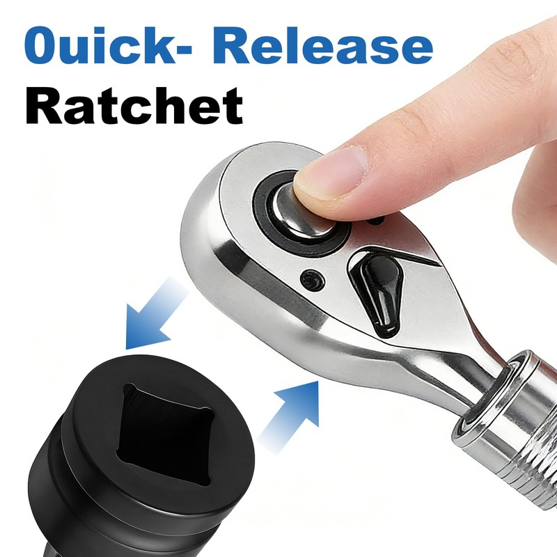 HOYETO 1/4" Extendable Ratchet Wrench, 72-Tooth Telescopic for Auto Repair
