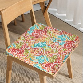 FUNHOME Patio Chair Cushions 18.5 x 18.5 x 2.5 Inch,Waterproof Outdoor Seat Cushions for Patio Furniture 2 Pack, Sqaure Chair Pads for Wicker Chair Seat, Corinthian Dapple